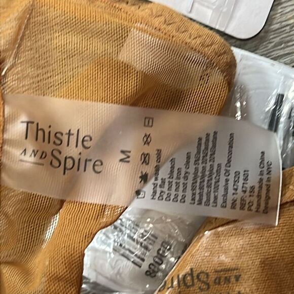 Free People Thistle & Spire Kane Cutout Thong Panty Yellow/Bronze M - Picture 7 of 7